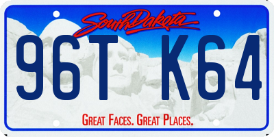 SD license plate 96TK64
