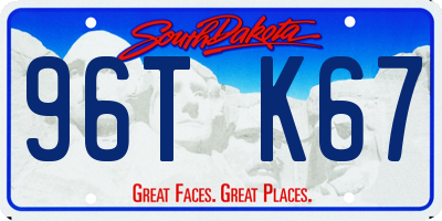 SD license plate 96TK67