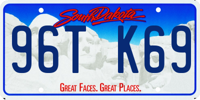 SD license plate 96TK69