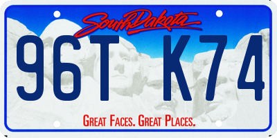 SD license plate 96TK74