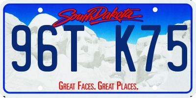 SD license plate 96TK75