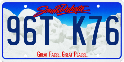 SD license plate 96TK76