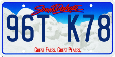SD license plate 96TK78