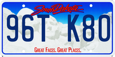 SD license plate 96TK80