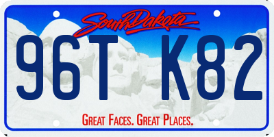 SD license plate 96TK82