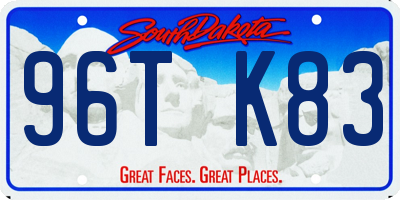 SD license plate 96TK83