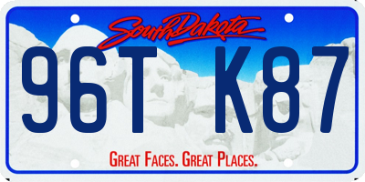 SD license plate 96TK87
