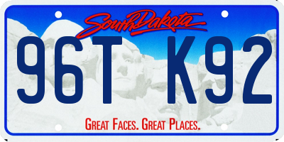 SD license plate 96TK92