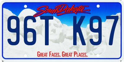 SD license plate 96TK97