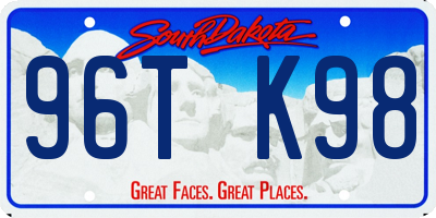 SD license plate 96TK98