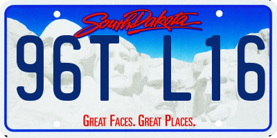 SD license plate 96TL16