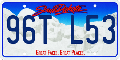 SD license plate 96TL53