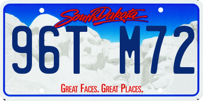 SD license plate 96TM72