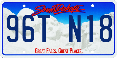 SD license plate 96TN18