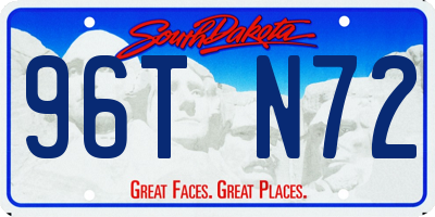 SD license plate 96TN72