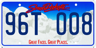SD license plate 96TO08