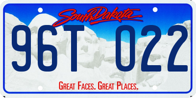 SD license plate 96TO22