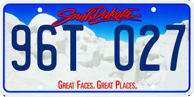 SD license plate 96TO27