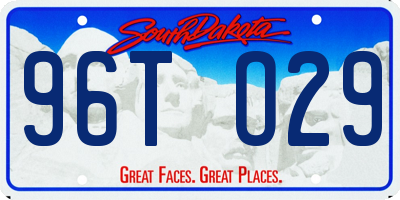 SD license plate 96TO29