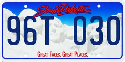 SD license plate 96TO30