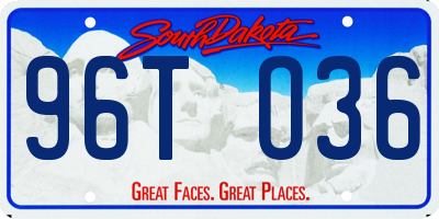 SD license plate 96TO36