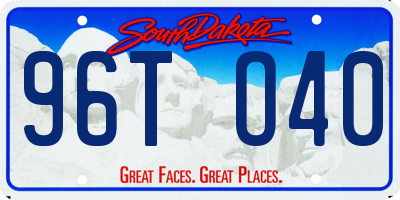 SD license plate 96TO40