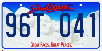 SD license plate 96TO41