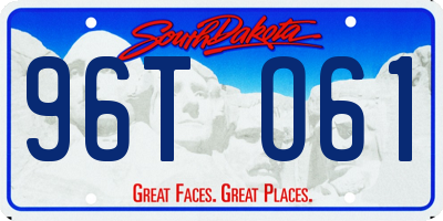 SD license plate 96TO61