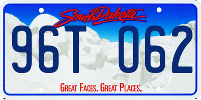SD license plate 96TO62