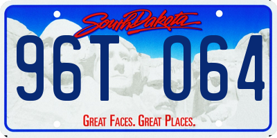 SD license plate 96TO64