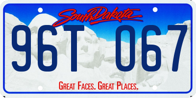 SD license plate 96TO67