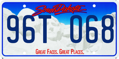 SD license plate 96TO68