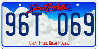 SD license plate 96TO69