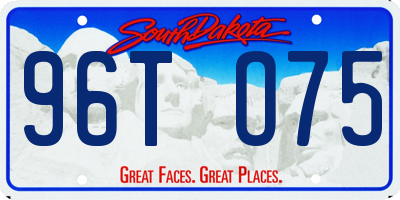 SD license plate 96TO75