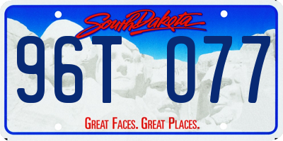 SD license plate 96TO77