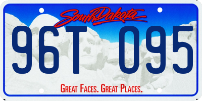 SD license plate 96TO95