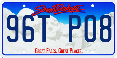 SD license plate 96TP08