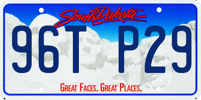 SD license plate 96TP29