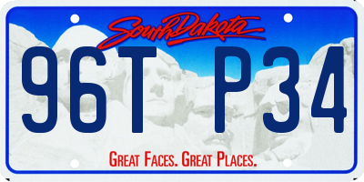 SD license plate 96TP34