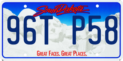 SD license plate 96TP58