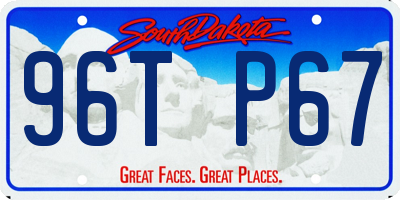 SD license plate 96TP67