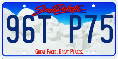SD license plate 96TP75