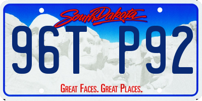 SD license plate 96TP92