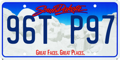 SD license plate 96TP97