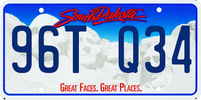 SD license plate 96TQ34