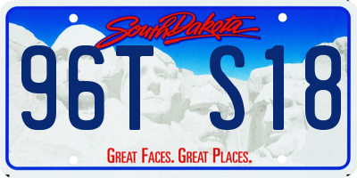 SD license plate 96TS18