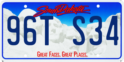 SD license plate 96TS34