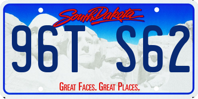 SD license plate 96TS62