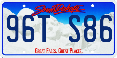 SD license plate 96TS86