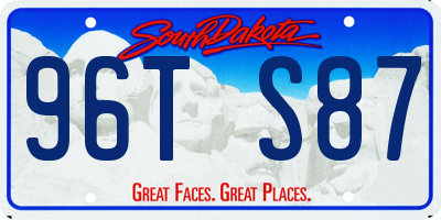 SD license plate 96TS87